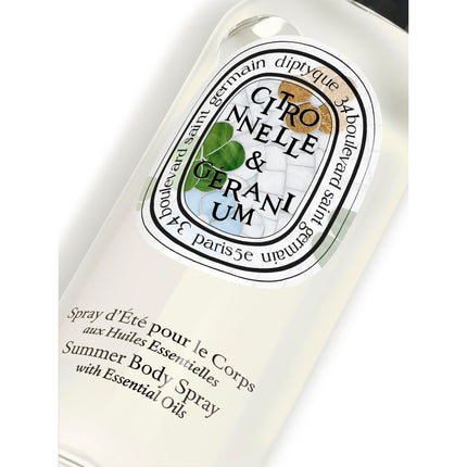 Citronnelle & Géranium Spray d’été pour le corps aux huiles essentielles