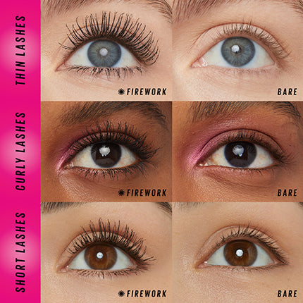 Mascara Lash Sensational Firework de Maybelline, mascara lavable, volumisant, impact 360◦ effet éventail, Ultra Noir, 10 ml