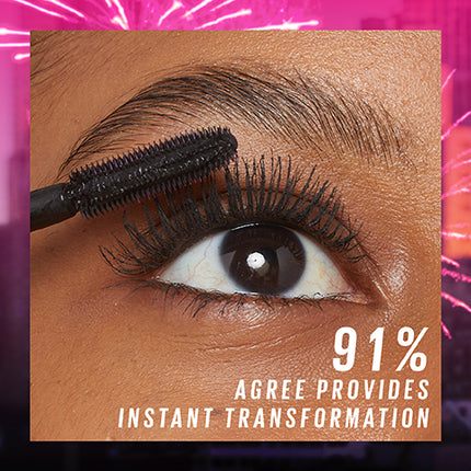 Mascara Lash Sensational Firework de Maybelline, mascara lavable, volumisant, impact 360◦ effet éventail, Ultra Noir, 10 ml