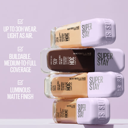 Maybelline New York Super Stay Lumi Matte Foundation, Up to 30H Wear, Luminous Matte, Buildable Coverage, Amino Acids, 368, 35 ml