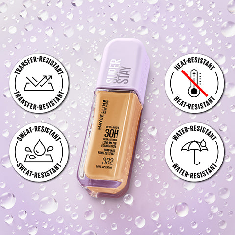Fond de teint mat lumineux Superstay de Maybelline New York, jusqu’à 30 h de tenue, mat lumineux, couvrance modulable, acides aminés, 368, 35 ml
