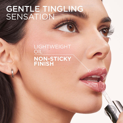 L’Oreal Paris Plump Ambition Tinted Lip Oil, Plumping Lip Gloss, Gentle Tingling, Non Sticky, Hydrating and Moisturizing, Infused with Hyaluronic Acid, 5 ml