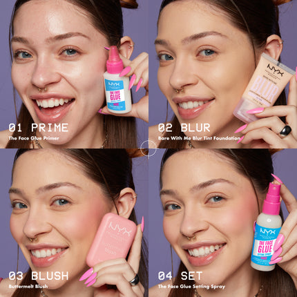 NYX Professional Makeup The Face Glue Setting Spray, Gripping Makeup Setting Spray with MAPLE SYRUP, Up to 24 hr wear, Transfer resistant & Waterproof, Non-sticky, 60 ml
