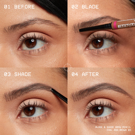 NYX Professional Makeup Blade & Shade, Dual Edged Brow Pencil, Up to 16HR wear, Smooth-glide pigment, Smudge & Transfer Resistant