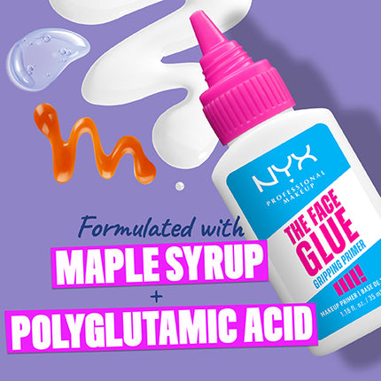 NYX Professional Makeup The Face Glue Primer, Gripping Primer, With POLYGLUTAMIC ACID for Hydration & MAPLE SYRUP for Grip, Up to 24 hour Hydration & Makeup Wear