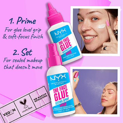 NYX Professional Makeup The Face Glue Primer, Gripping Primer, With POLYGLUTAMIC ACID for Hydration & MAPLE SYRUP for Grip, Up to 24 hour Hydration & Makeup Wear