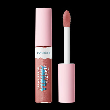 COVERGIRL Clean Fresh Yummy Gloss Plumper, 700 Love At Frost Sight, Plumper Gloss, Glassy Shine, Vegan Formula, Volumizing Lip Plumper, Cooling, Easy to Apply, Minty Flavor, 0.33oz
