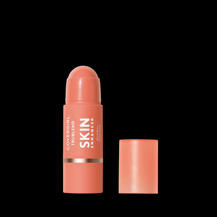 COVERGIRL Trublend Skin Enhancer Blush Balm , 210 Radiant Peach, Blush Stick, Vegan Formula, Easy to Use, Glides on Effortlessly, Non-Greasy, Healthy Flush, 0.21oz