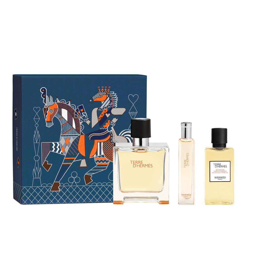 Terre d’Hermès gift set, Parfum, 75 ml + 15 ml + 40 ml