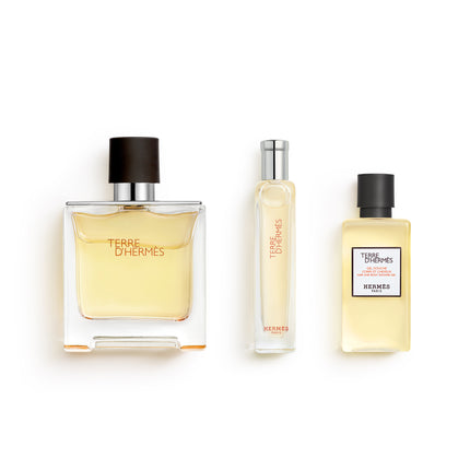 Terre d’Hermès gift set, Parfum, 75 ml + 15 ml + 40 ml