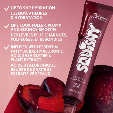 Clean Fresh Squishy Glaze Lip Butter Balm Fresh Plum 160